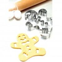 Hot Selling 3D Christmas Tree/Snowflake/Gingerbread man/Heart-Shaped/Butterfly Cookie Cutter with Interior Cut-out metal