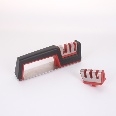 Manual Knife Sharpener, 2-In-1 Kitchen Knife Accessories: 3-Stage Knife Sharpener