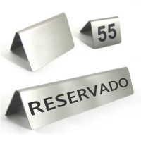 stainless steel wedding table number card , durable reserved desktop table tent card with different sizes