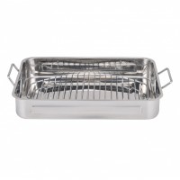 Turkey baking pan stainless steel chicken silver pan roasting pan stainless steel roaster tray